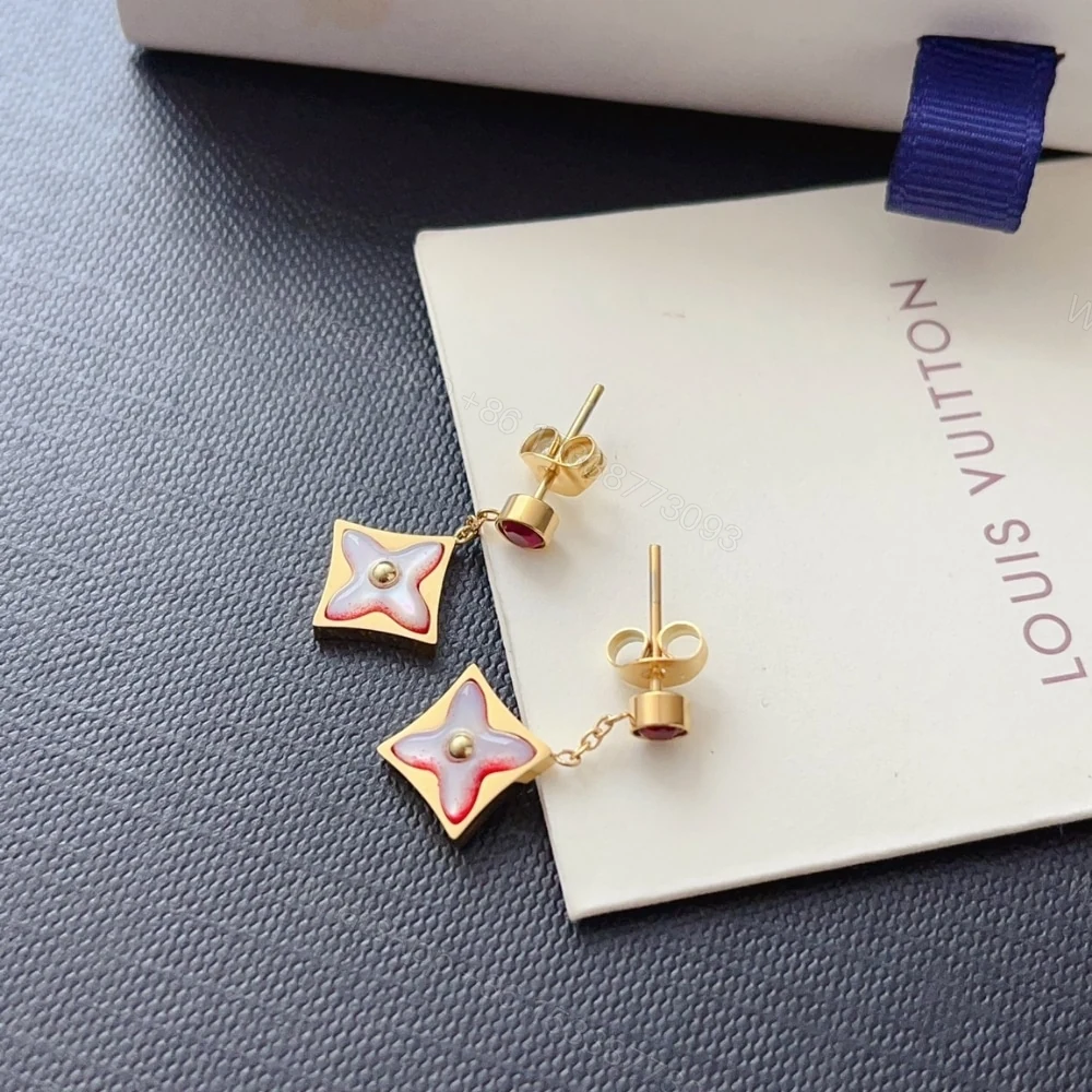 View 4 of LOUIS VUITTON COLOR BLOSSOM BB STAR EARRINGS RED GOLD