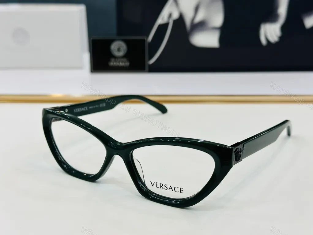 View 7 of Chic Versace Cat-Eye Frames: Luxe Gold Accent Eyewear