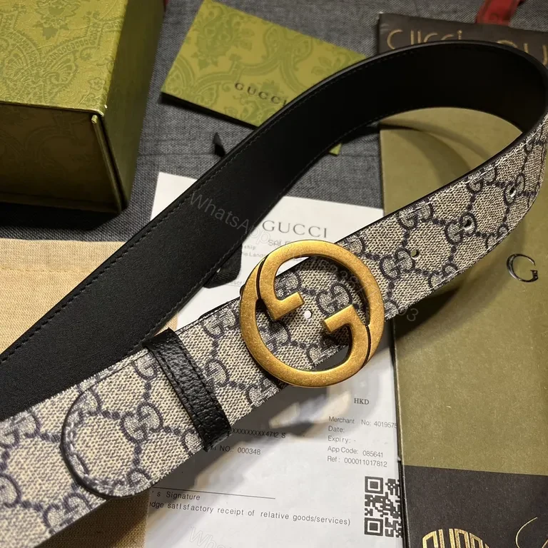 View 9 of Chic G GG Signature Belt: Gold Buckle Luxury Belt