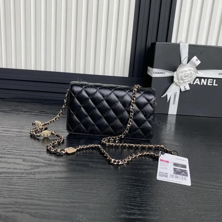 View 6 of Chanel-Style Quilted Flap Bag - Classic Black Leather