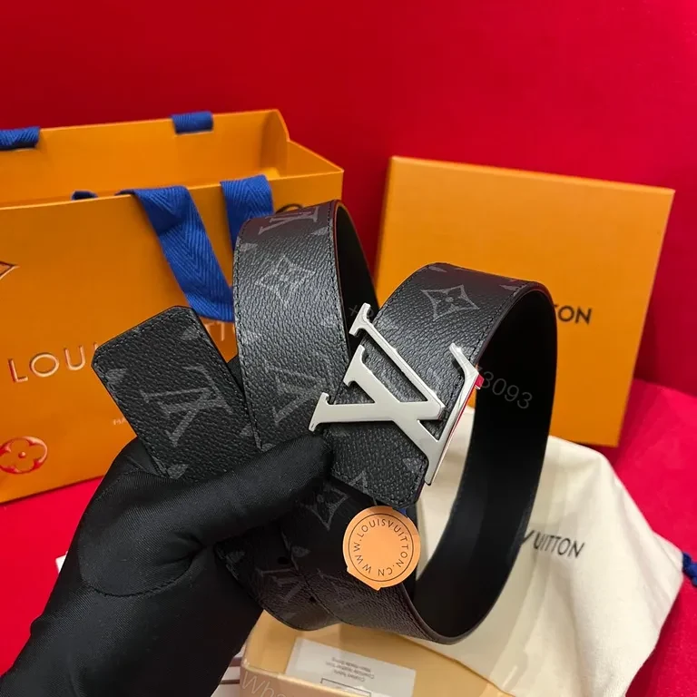 View 3 of Luxury Monogram Belt with LV-Inspired Buckle