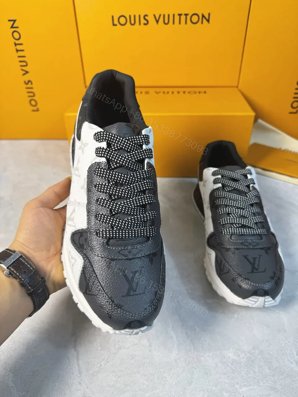 View 4 of Monochrome Wave Runner: Luxe Monogram Sneaker, All-Day Comfort