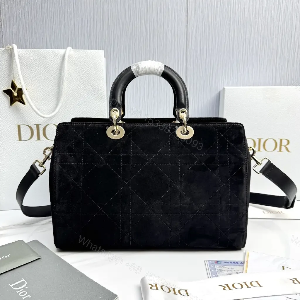 View 9 of Velvet Black Structured Bag: Gold Hardware, Quilted Charm