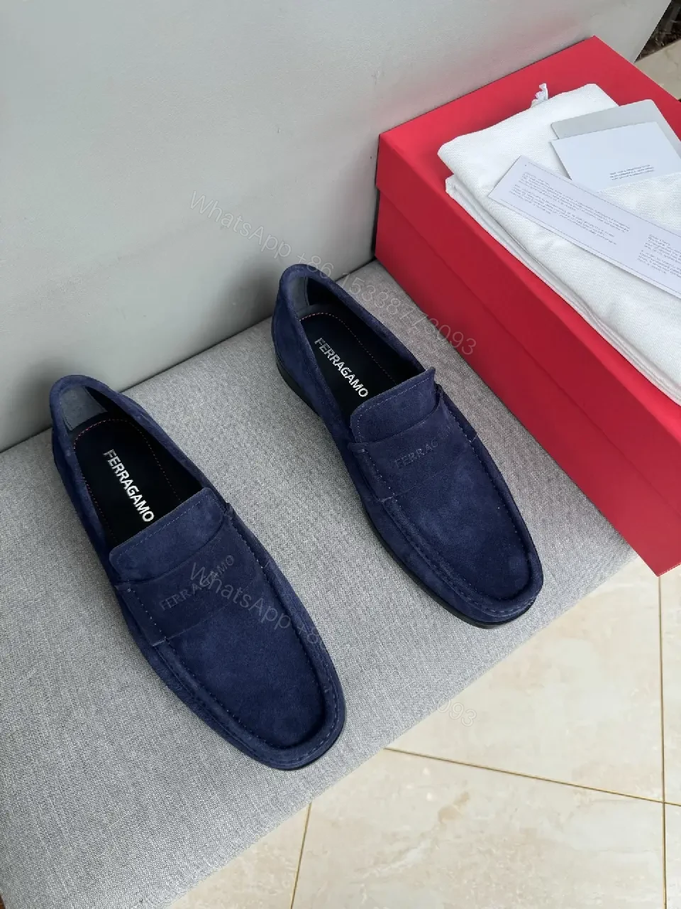 View 9 of Navy Suede Slip-Ons: Luxury Everyday Comfort Shoes