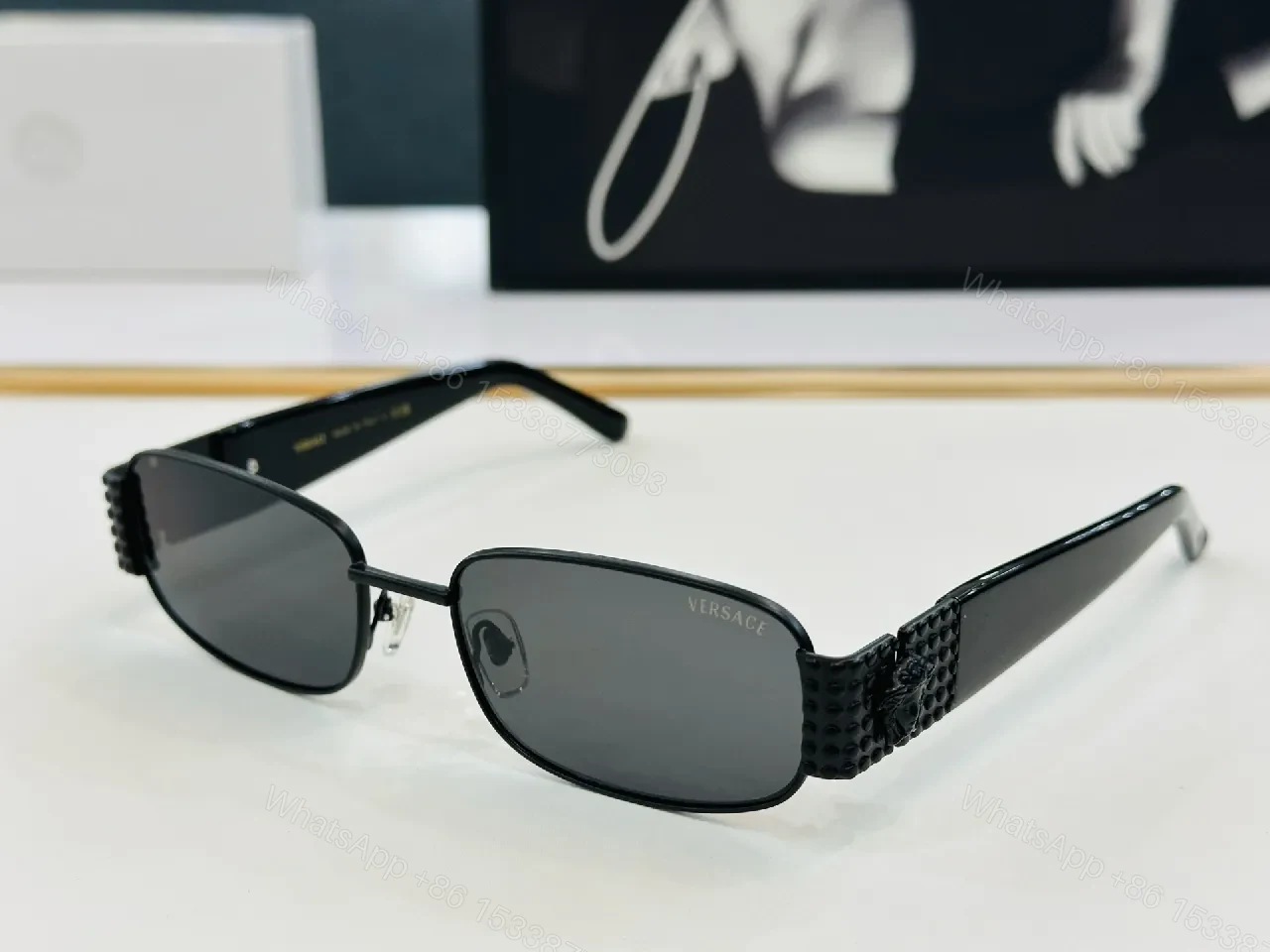 View 2 of Bold Rim Sunglasses: Luxe Metal Frames with Studded Detailing