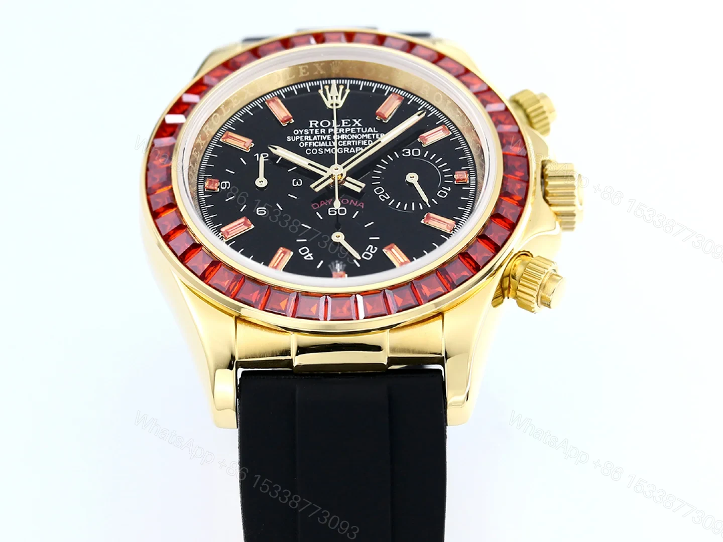 View 3 of Rolex Daytona Pumpkin Black Replica 43MM Premium Black Rubber Strap Custom Edition RG-ROLEX-DAYTONA-PUMPKIN-BLACK-43