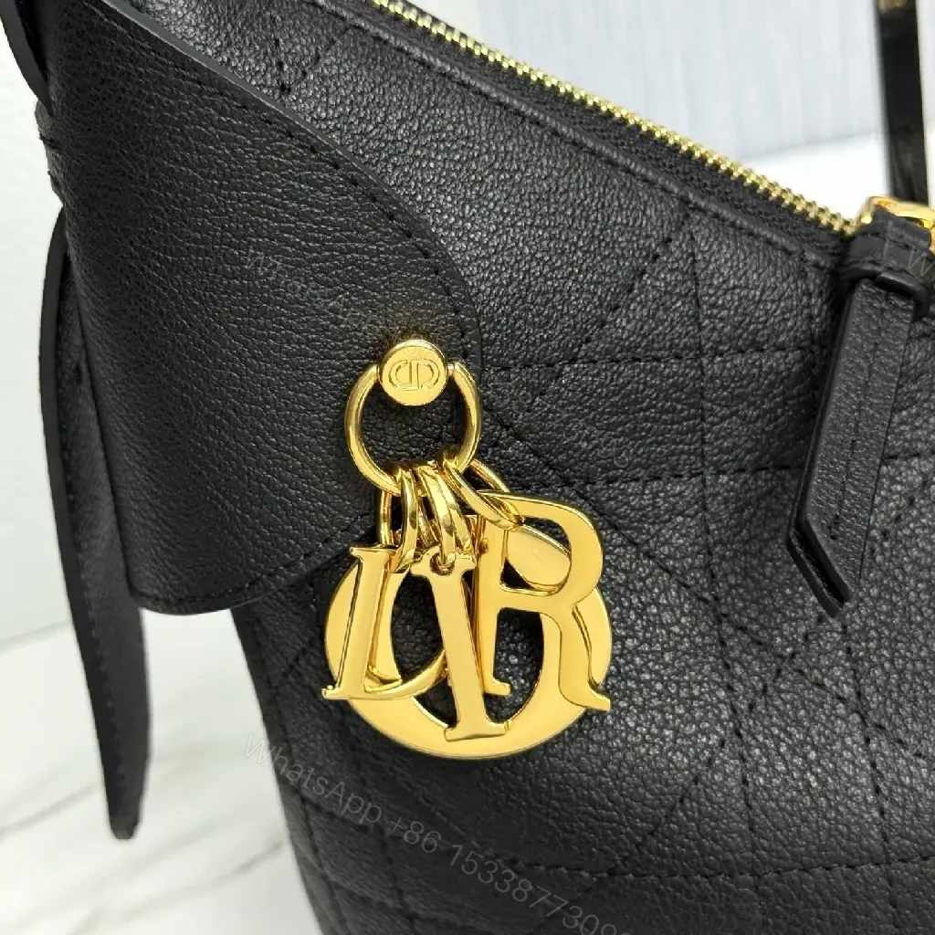 View 4 of Chic Structured Mini Bag Black Quilted Leather Gold Hardware