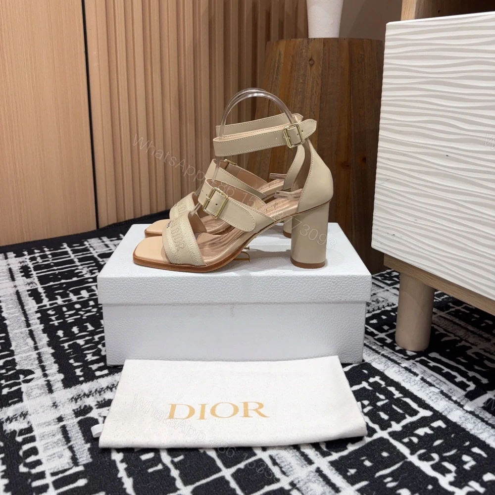View 2 of 高仿Dior*Dway3系列KDO183高跟刺繡涼鞋膚色免檢版