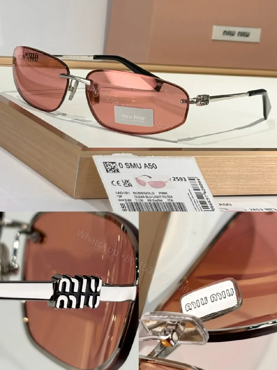 View 9 of Rose-Gold Rose Gold Sunglasses Modern Luxury UV Protection