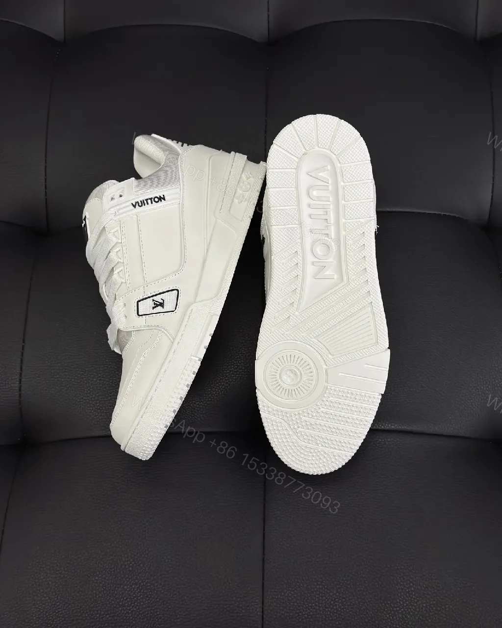 View 4 of White Leather Sneaker - Minimalist Luxe with Signature Details