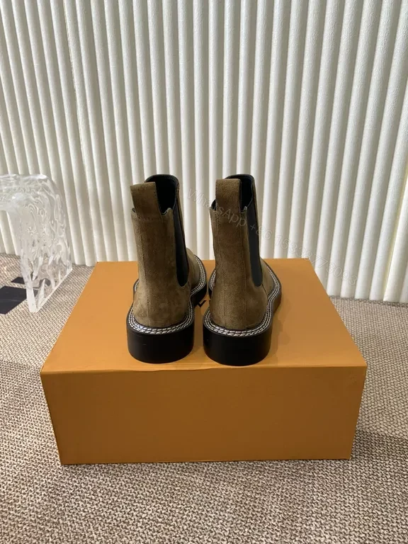 View 7 of Textured Chelsea Boot: Suede, LV Emblem, All-Weather Comfort