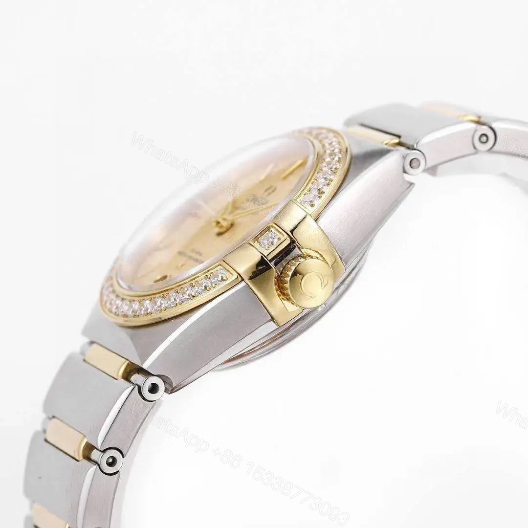 View 6 of Omega Constellation 29mm Women’s Watch V6 Version Two-Tone Stainless Steel and Gold Diamond Bezel Champagne Dial