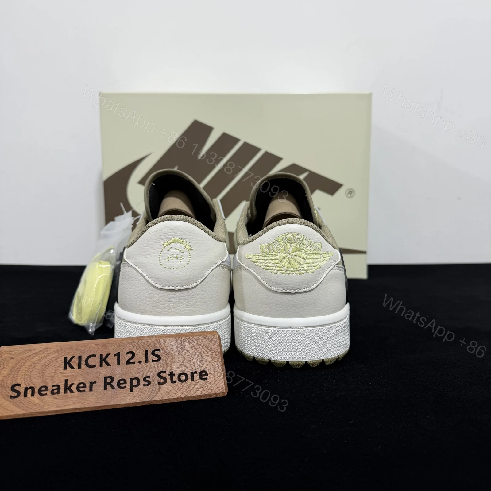 View 6 of Travis Scott x Air Jordan 1 Low OG Golf ‘Neutral Olive’ Reps