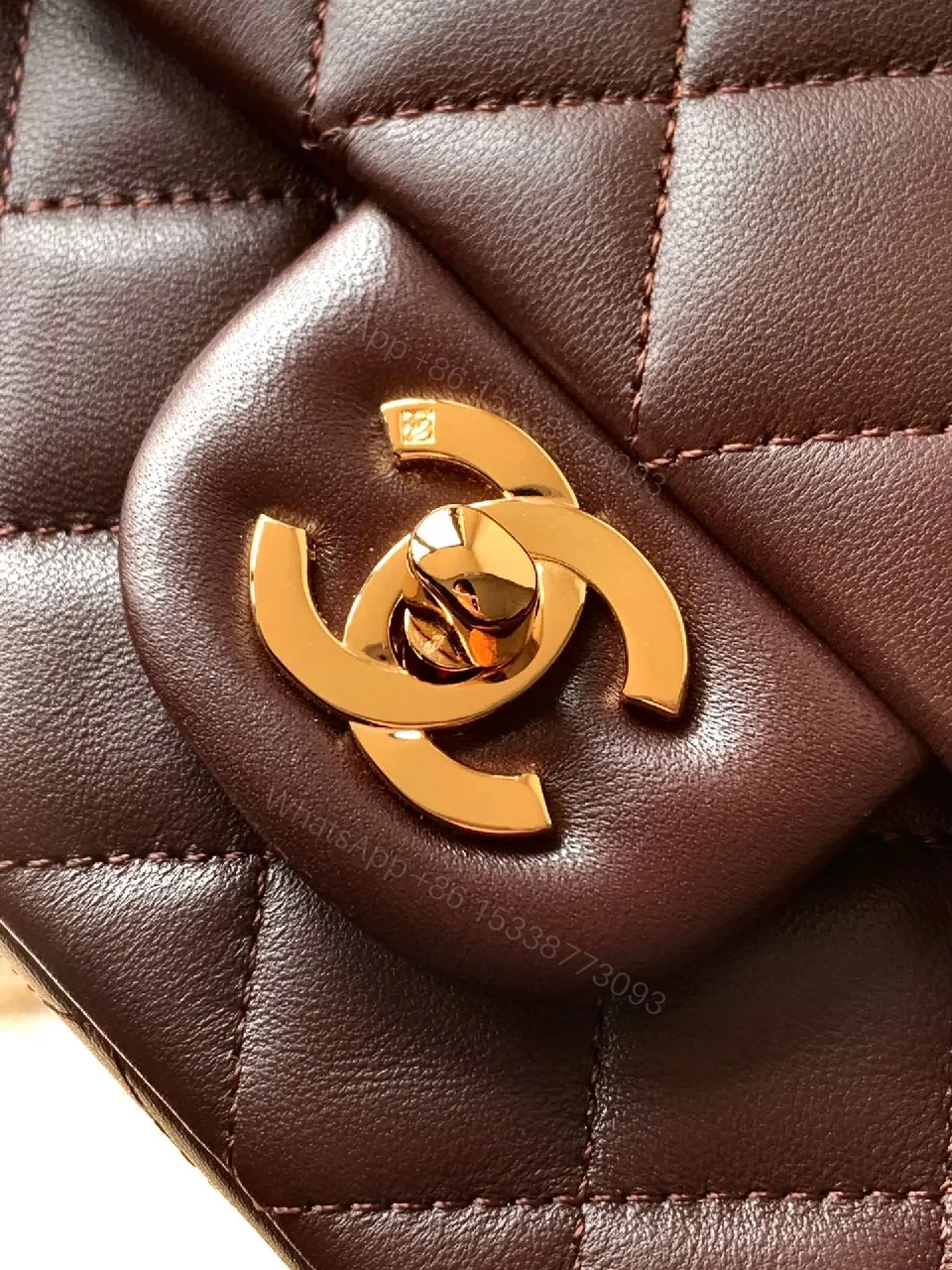 View 4 of Dusty Mauve Quilted Leather Crossbody Bag - Diamond-Quilted Luxury