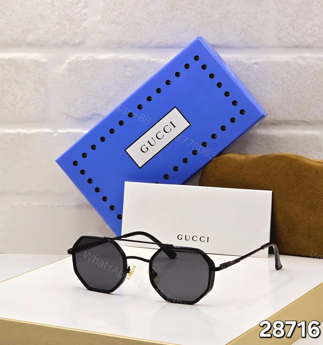 View 2 of Gucci Octagonal Sunglasses Black-Gold Gradient