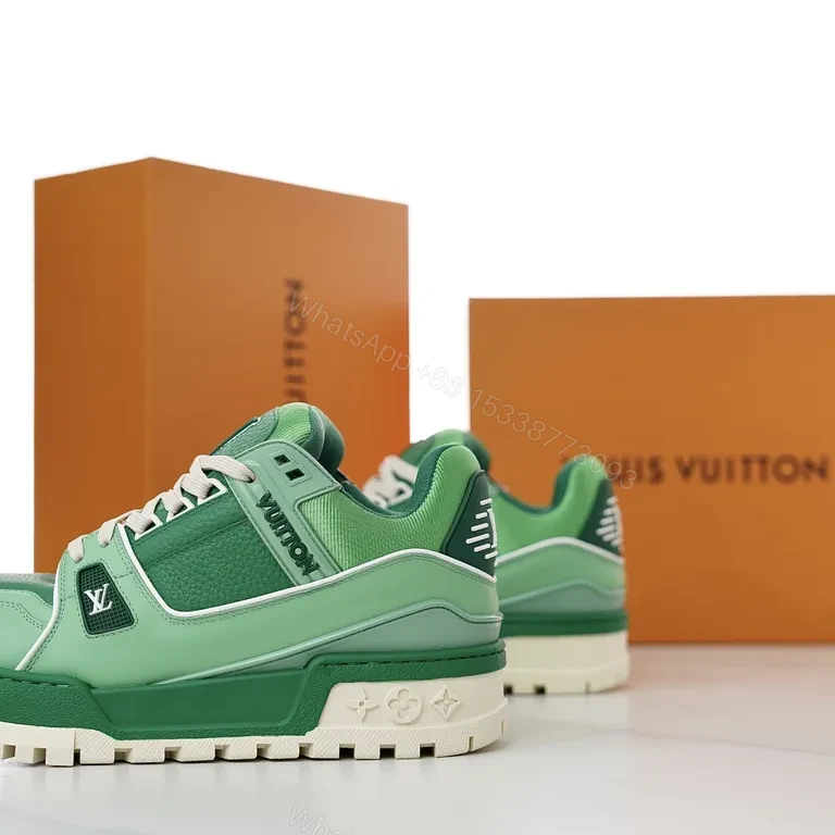 View 2 of Green Platform Sneaker: Luxe Craft, Subtle LV Cues