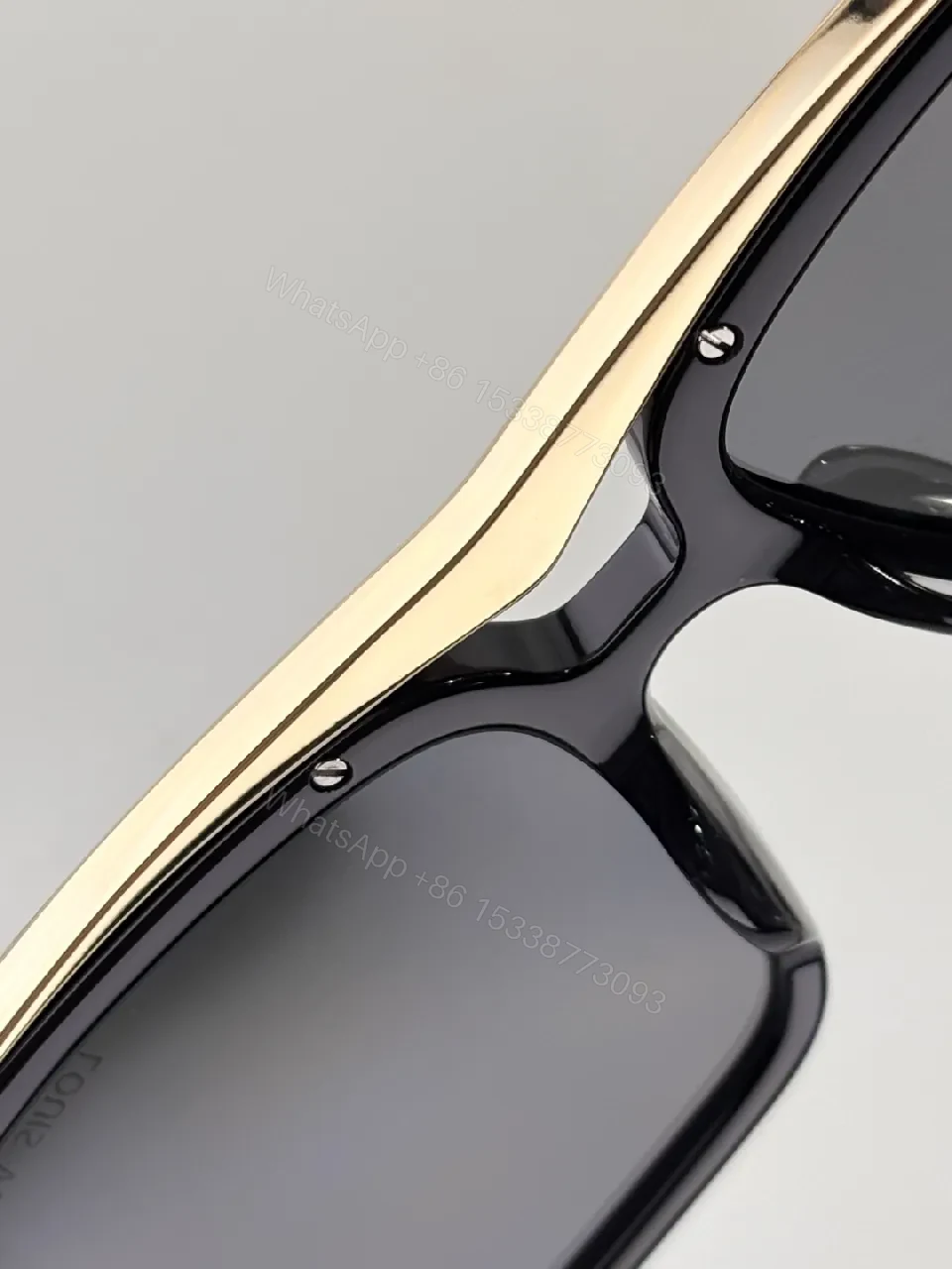 View 4 of Oversized Square Black Acetate Sunglasses with Gradient Lenses