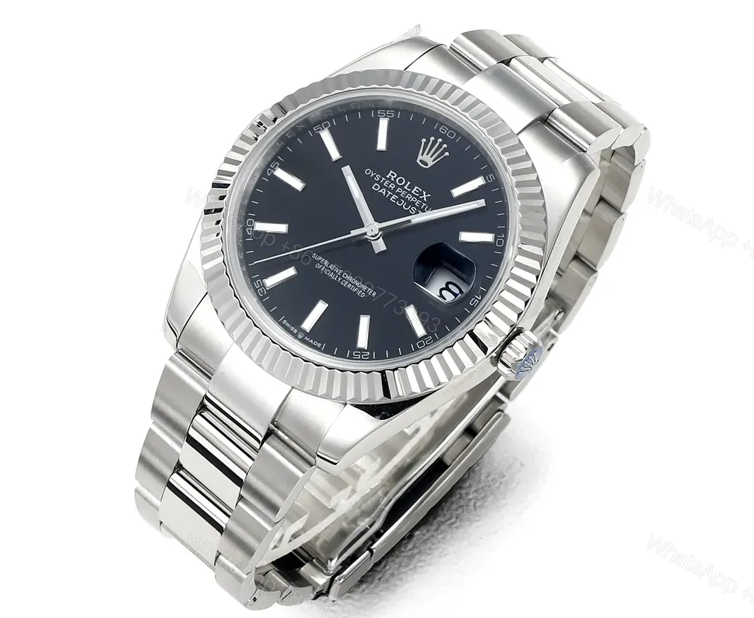 View 2 of Clean Factory JVS Rolex Datejust Black Fluted Silver