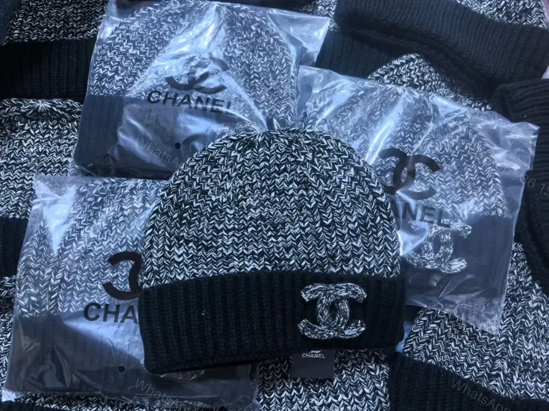 View 3 of Bold Knit Beanie with Logo Hardware - Luxury Casual Style
