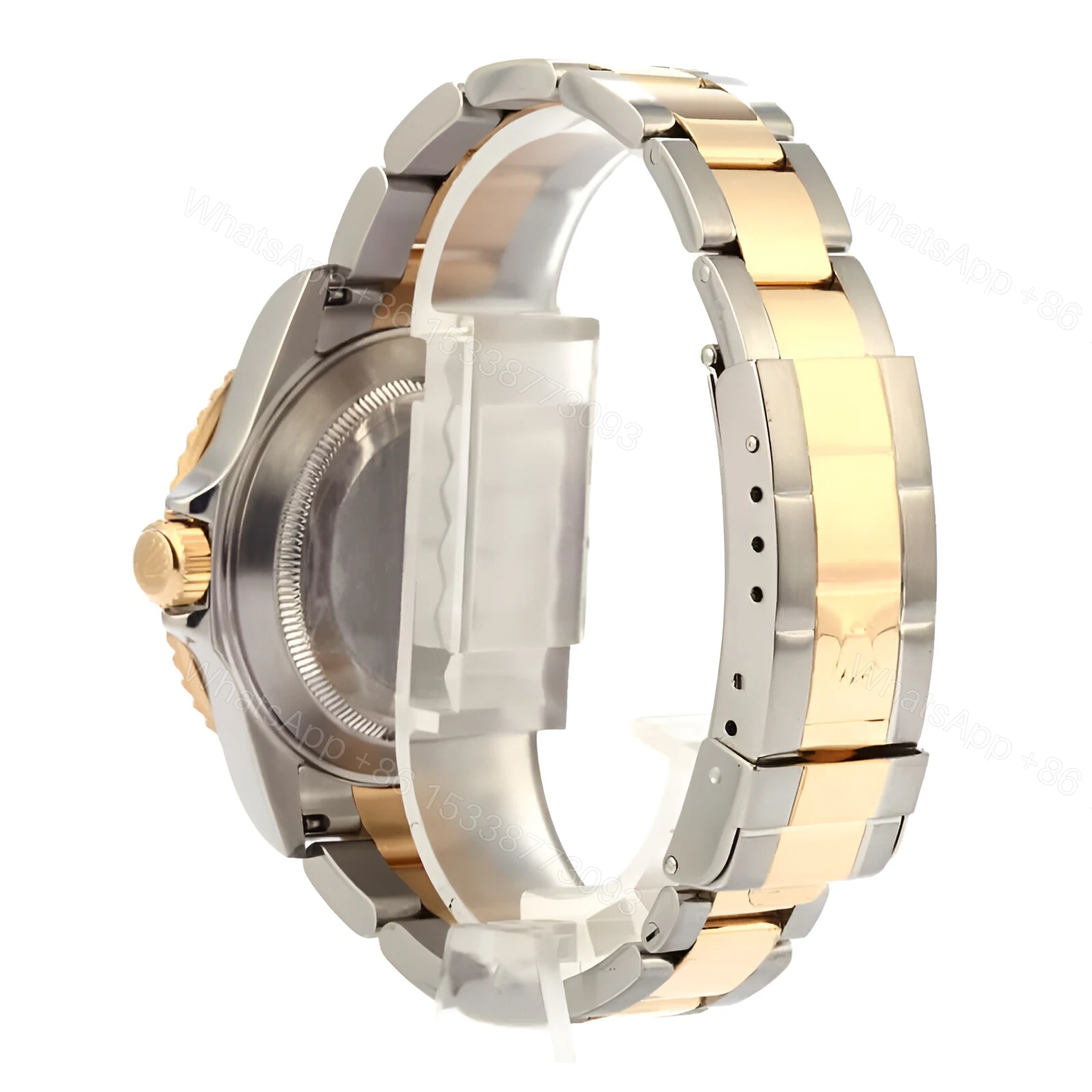 View 3 of Rolex Submariner Serti Two Tone Stainless Steel Gold Diamond 16613 Replica