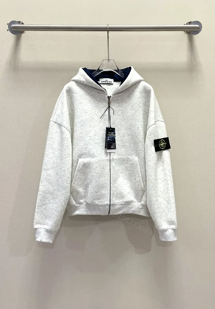 Heather Gray Fleece Zip Hoodie: Minimal Layering Essential — view 1