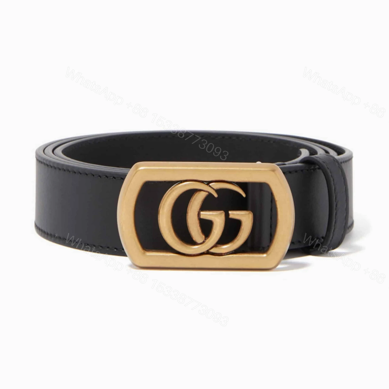 GUCCI BELT WITH FRAMED DOUBLE G BUCKLE – B8 — view 1