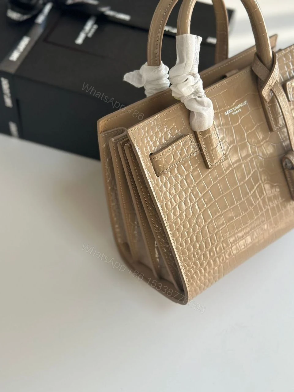 View 3 of Grey Saint Laurent Baby Classic Sac De Jour tote bag