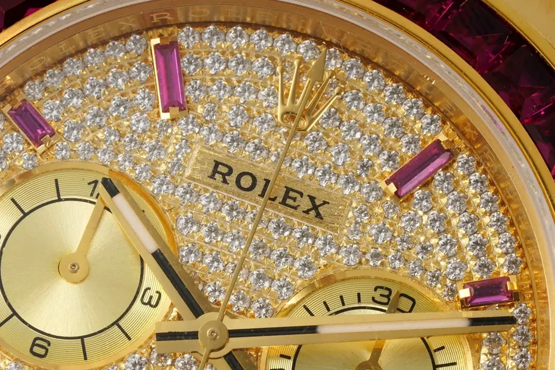 View 4 of Glamorous pink diamond daytona replica 40MM Yellow Gold Edition RG-DAYTONA-PINK-DIAMOND-YG
