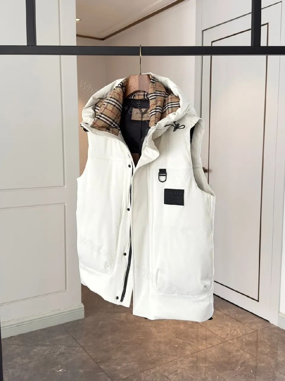 View 7 of Minimalist Quilted Vest: Burberry-inspired Warmth & Water-Repellent Shell