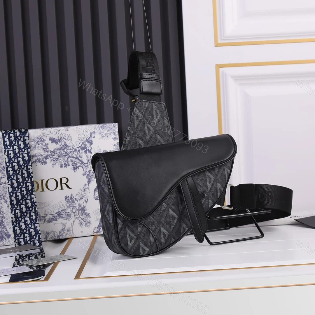 View 2 of Dior Saddle Bag with Embossed Dior signature on interior
