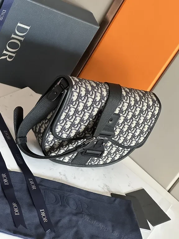 View 5 of Monochrome Oblique Crossbody â€” Grayscale Dior Oblique Range Bag