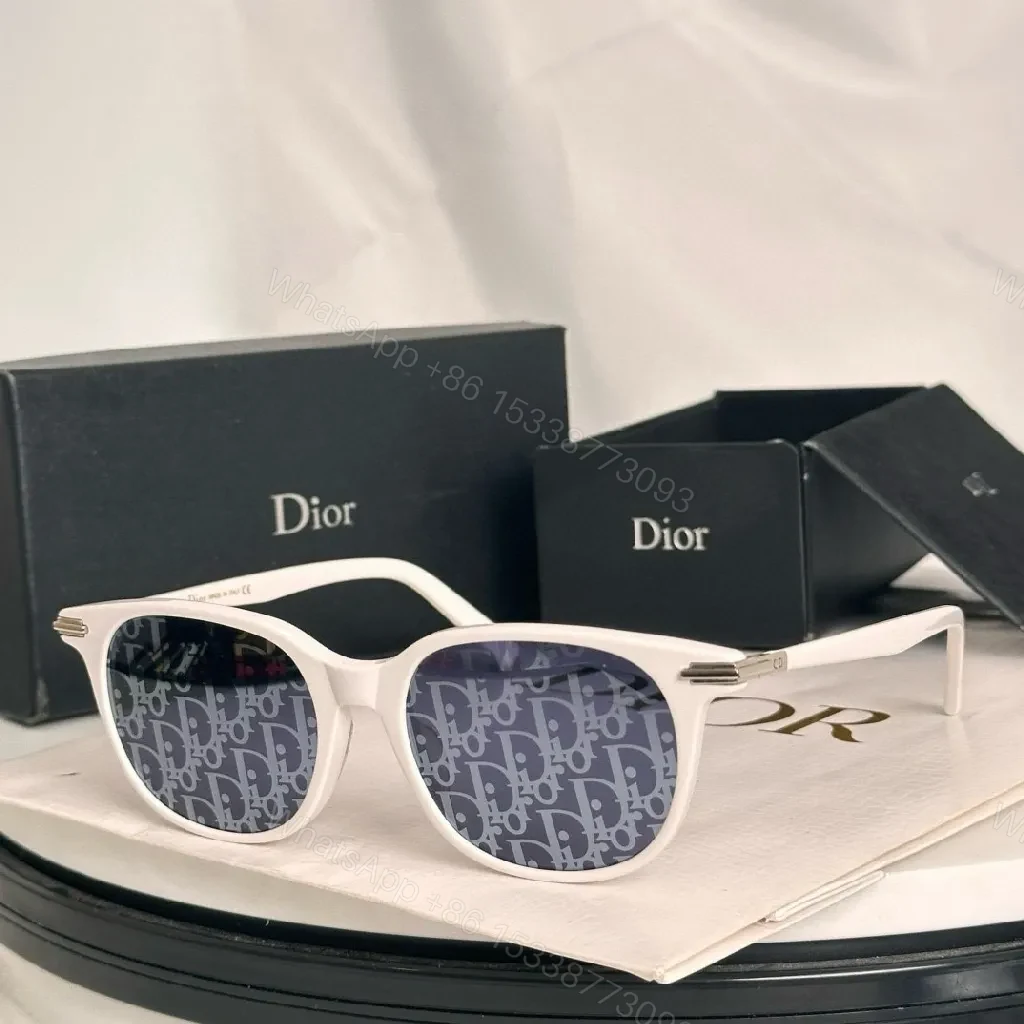 White Frame Sunglasses: Dior Interior Logo, Ultra-Comfort Shades — view 1