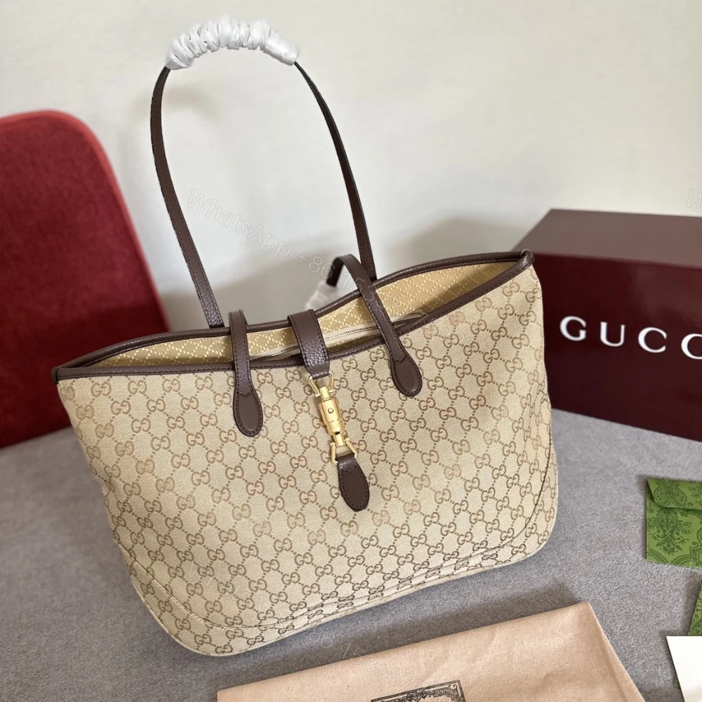 View 2 of Gucci Jackie Large Tote Bag Sand And Dark Brown 45Cm