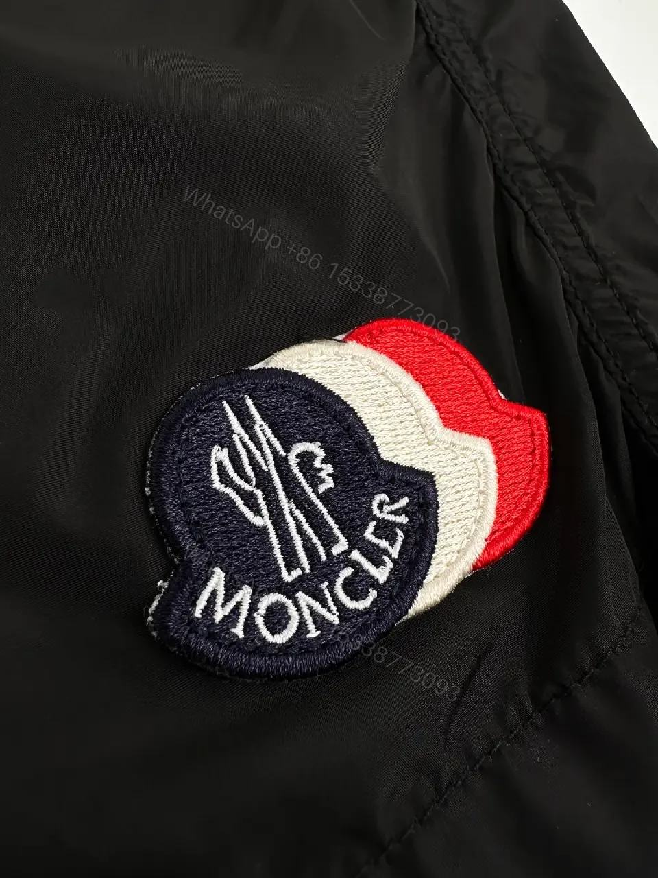 View 2 of Black Nylon Classic Swim Shorts with Drawstrings, Moncler Logo
