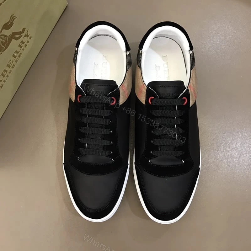 View 3 of BURBERRY LEATHER AND HOUSE CHECK SNEAKERS – BBR26
