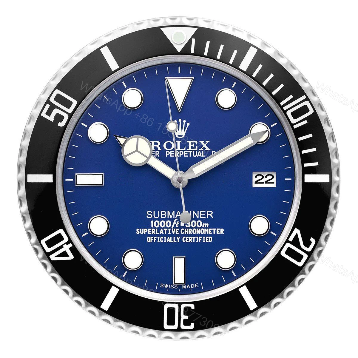 View 2 of ROLEX WALL CLOCK – SUBMARINER BLACK/BLUE