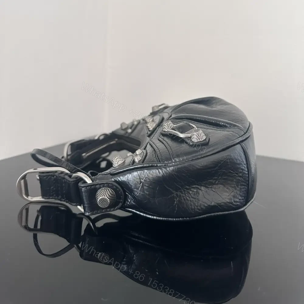 View 7 of 高仿Balenciaga*LeCagole朋克單肩包黑色XS