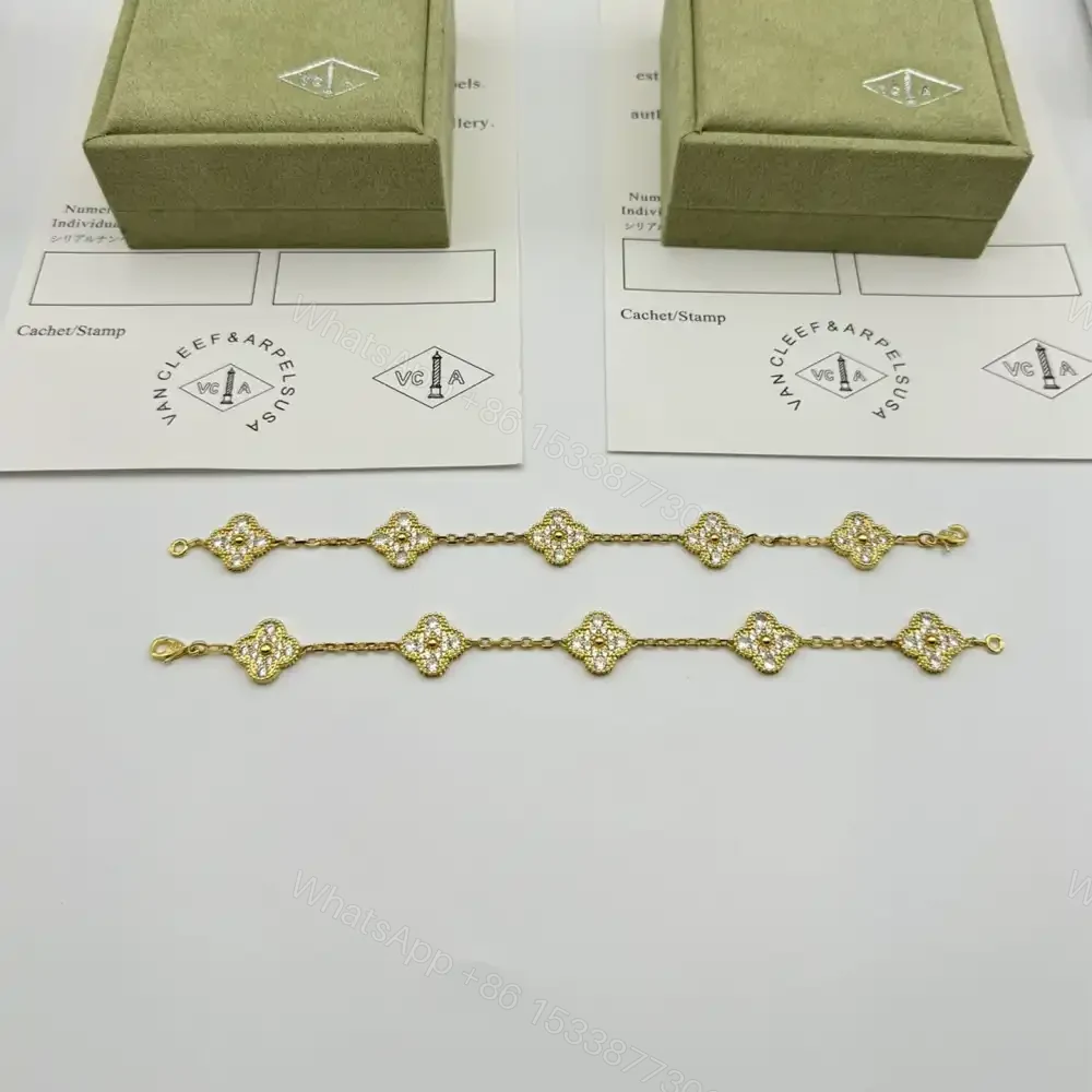View 4 of 高仿首飾VanCleef&Arpels*RA41400五花滿鑽黃金手鏈