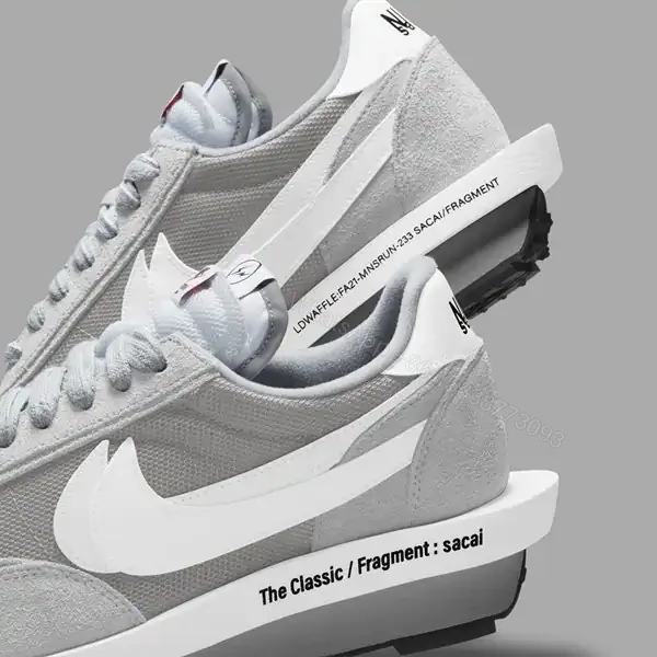 View 3 of LDWAFFLE X SACAI X FRAGMENT LIGHT SMOKE GREY SNEAKER – NK001