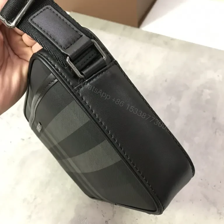 View 7 of Burberry Plaid Crossbody: Luxe City Bag with Leather Trim