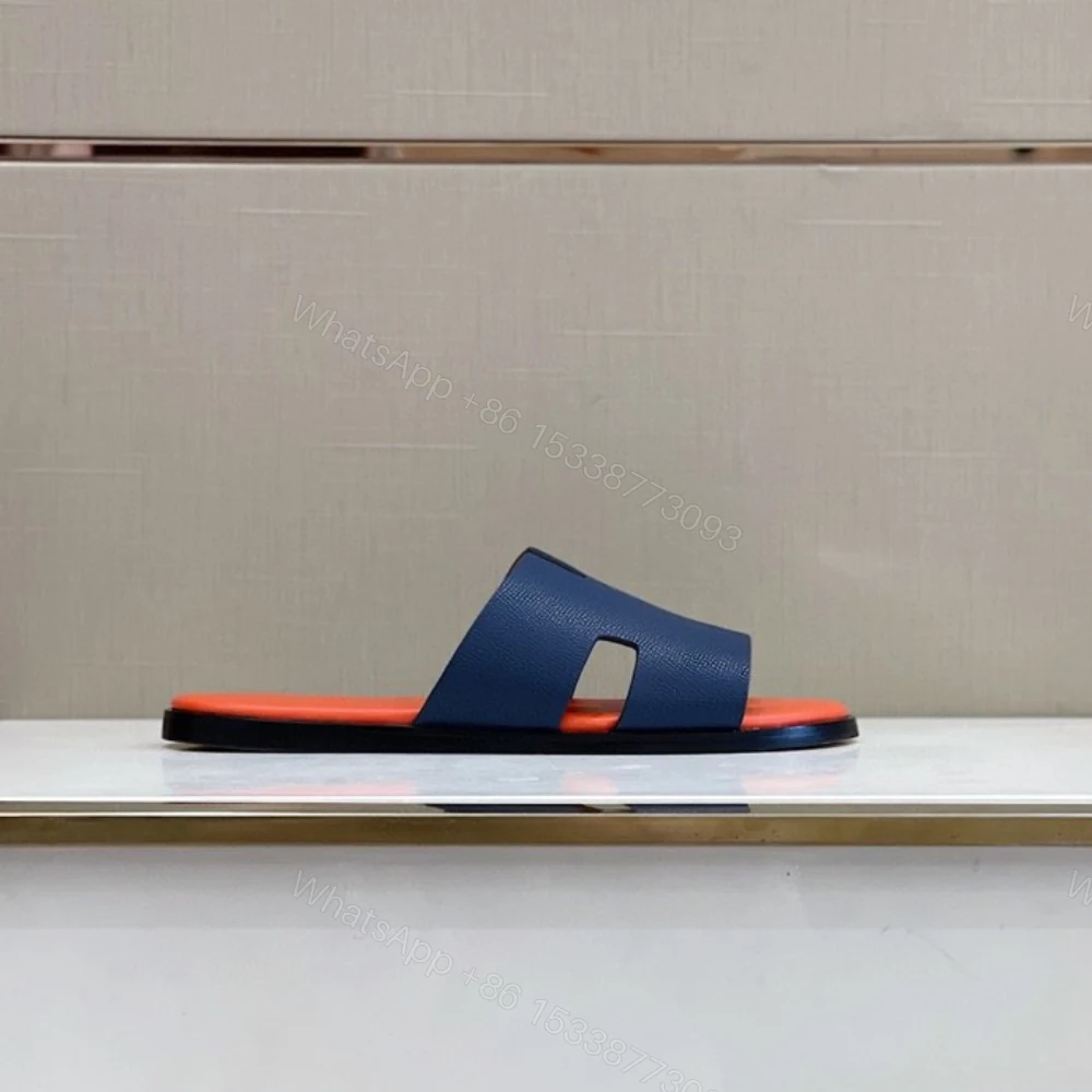 View 3 of Hermes Izmir Sandal Orange & Blue For Men