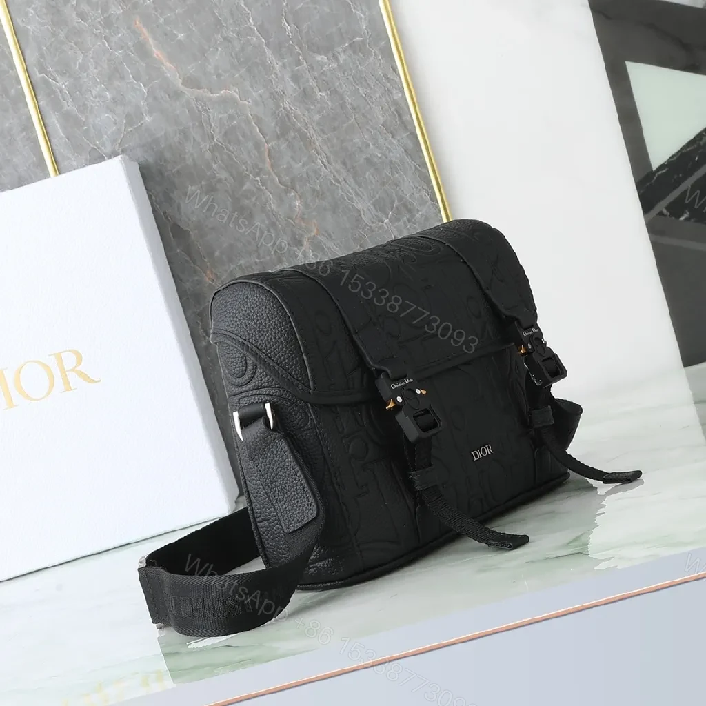 View 2 of Black Embossed Crossbody with Gunmetal Hardware Bag