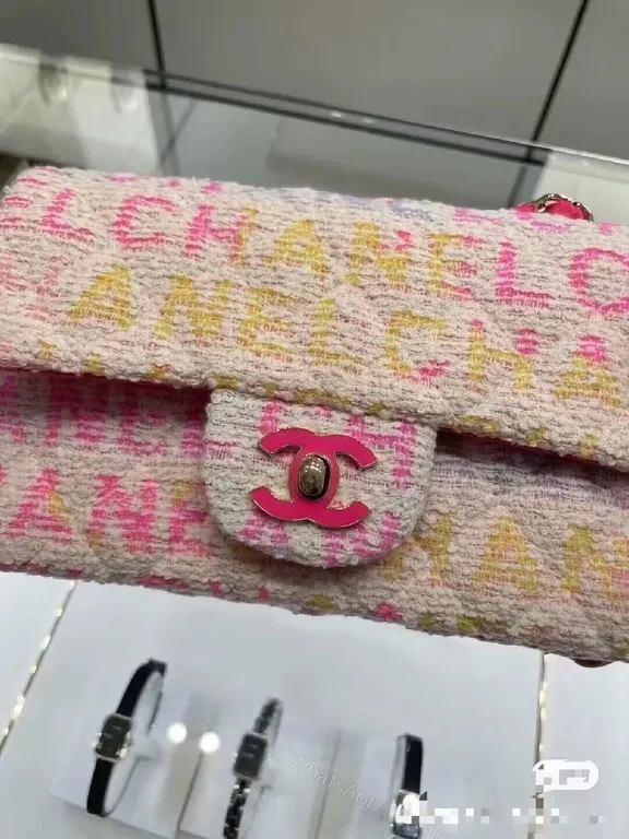 View 2 of Textured Pink Chain-Shoulder Flap Bag: Luxury Everyday Accessory