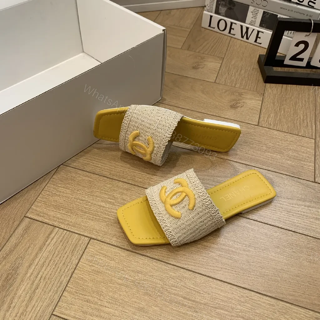 View 3 of Yellow Strap Textured Slide – Designer-Inspired Comfort Slide