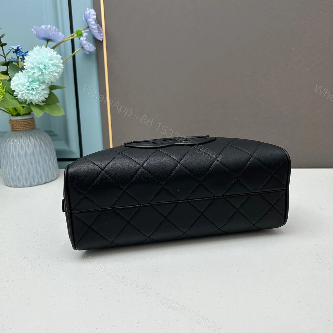 View 5 of CHANEL Pre-Owned 2003-2004 mini diamond-quilted CC-appliqué Boston handbag