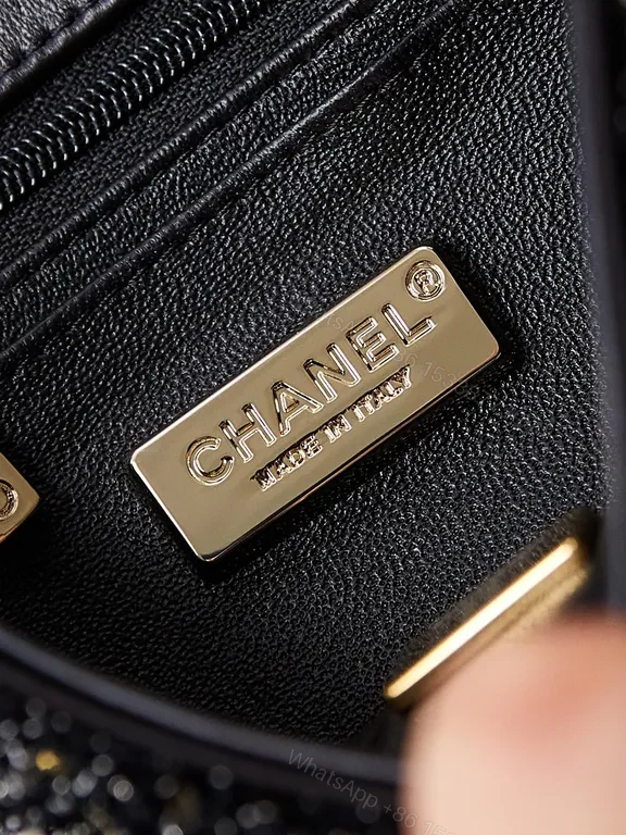 View 7 of Chanel-Inspired Black Tweed Mini Shoulder Bag: Luxe, Compact