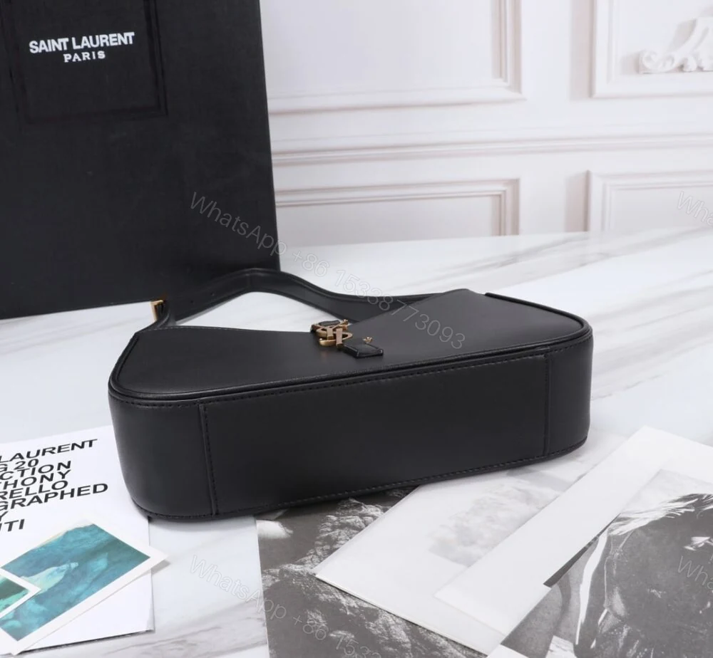 View 6 of Saint Laurent Le 5 À 7 Hobo Bag In Smooth Black Gold 23Cm 6572282R20W1000