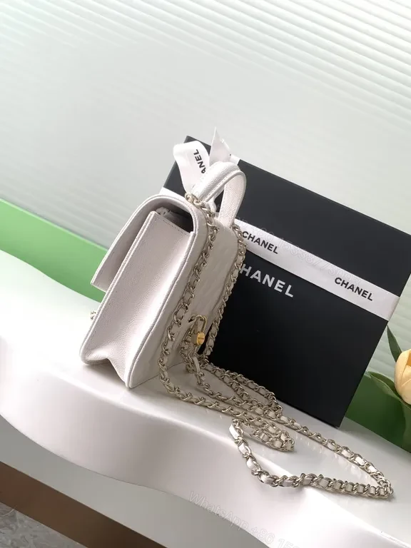 View 6 of Neutral Suede-Texture Quilted Mini Bag with Chain