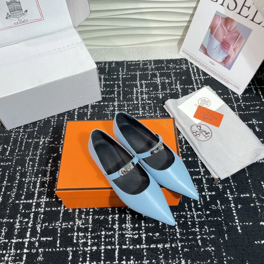 View 5 of 高仿Hermes*Kelly系列H251002Z07小牛皮休閒單鞋藍色免檢版