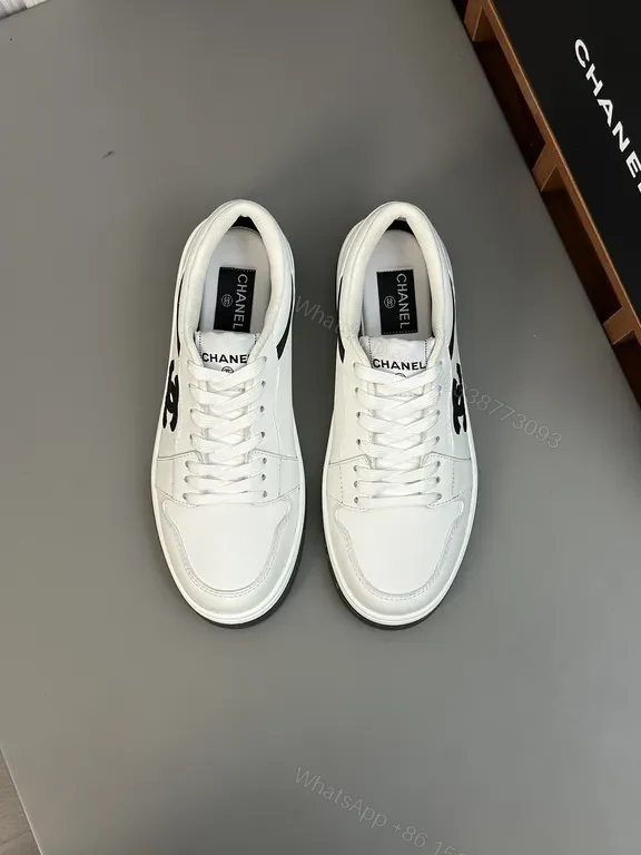 View 2 of White Leather Sneaker: Chanel-Inspired, Subtle Contrast, Luxury Comfort